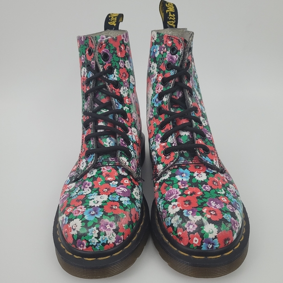 Dr. Martens 1460 Pascal Black Wild Poppy Boot - Picture 3 of 11